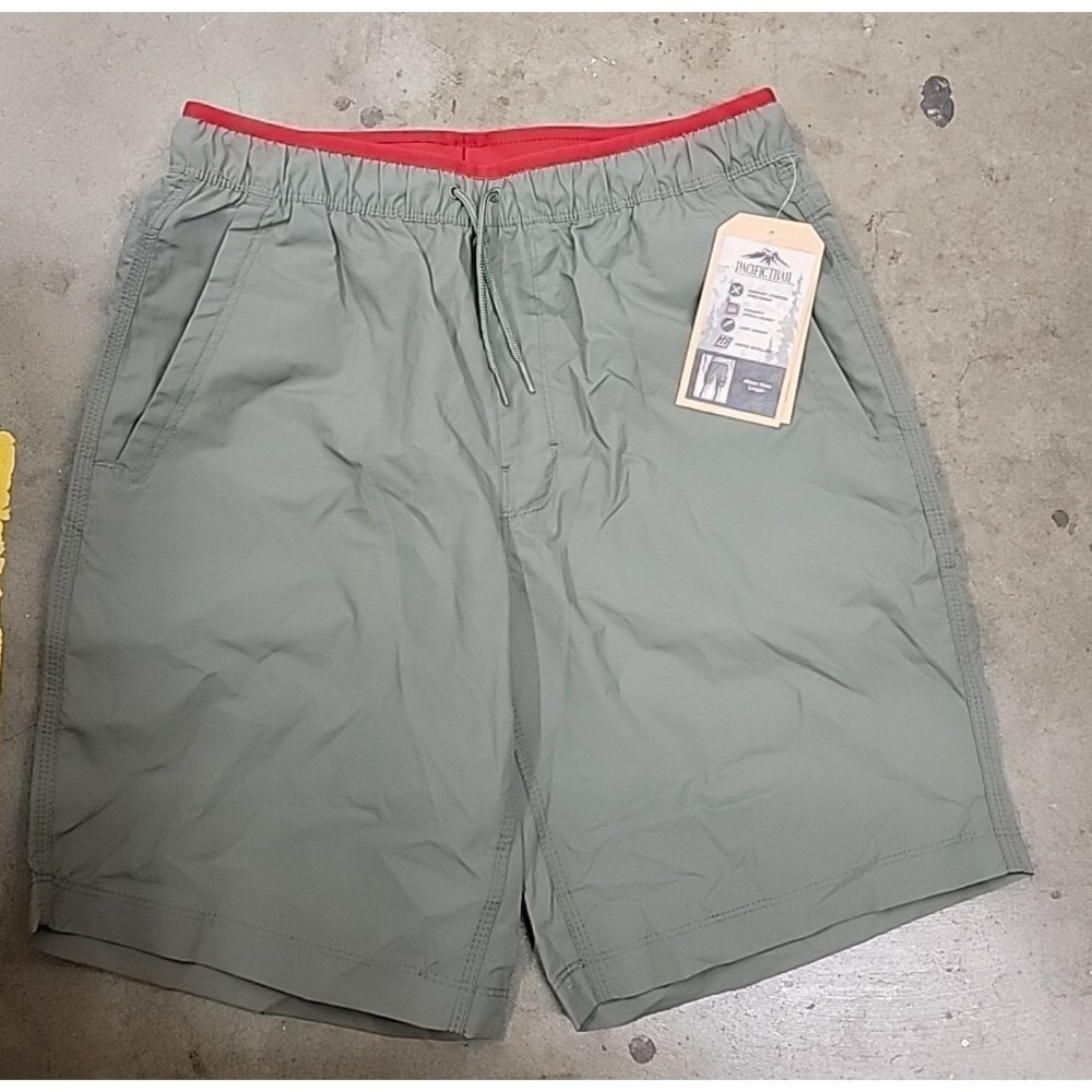 Pacific Trail Men Hiking Active Sport Short Pants Water Repellent Sage Small